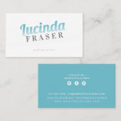 BOLD NAME FADE cooles Retro minimalistisch türkisb Visitenkarte (Vorne/Hinten)