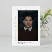 Bold Name Modern Luxe Foto Abschluss Folieneinladung (Stehend vorne)