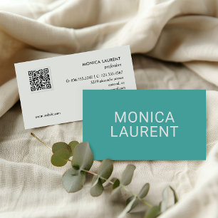 BOLD NAME QR CODE LOGO SOCIAL ICONS AQUA AQUAMARIN VISITENKARTE