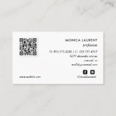 BOLD NAME QR CODE LOGO SOCIAL ICONS RED VISITENKARTE (Rückseite)