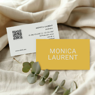 BOLD NAME QR CODE LOGO SOCIAL ICONS YELLOW VISITENKARTE