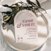 Bold Names Arch Blush Wine Wedding Einladung