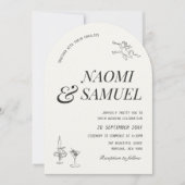 Bold Names Arch Charcoal Wedding Einladung (Vorderseite)