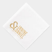Bold Names & Heart Accent Wedding ID1055 Servietten Mit Folie (Rechts)