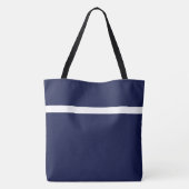 Bold Nautical Navy Blue White Sporty Accent Strip Tasche (Rückseite)