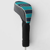 Bold Navy Blue Gold Stripe Muster Golf Headcover (angewinkelt)