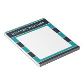 Bold Navy Blue Gold Stripe Muster Notizblock (angewinkelt)