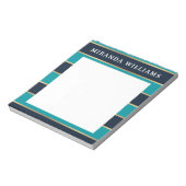 Bold Navy Blue Gold Stripe Muster Notizblock (Rotiert)