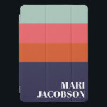Bold Navy Blue und Red Stripes Chic Personalisiert iPad Pro Cover<br><div class="desc">Dicke Navy Blue and Red Stripes Chic Personalisierte iPad Cover</div>