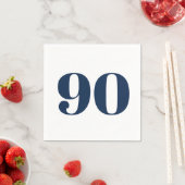 Bold Navy Ninetieth Birthday Cocktail Napkins Serviette (Beispiel)