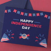 Bold Navy und Red Festive Patriotic Postkarte