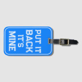 Bold Neon Blue Funny Luggage Tag Gepäckanhänger (Vorderseite (Horizontal))