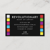 Bold Neon Eyeshadow Pallete Makeup Artist Visitenkarte (Rückseite)