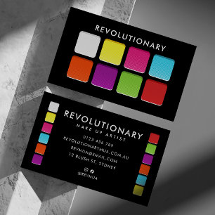 Bold Neon Eyeshadow Pallete Makeup Artist Visitenkarte