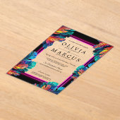 Bold Neon Foliage Acrylic Invitation Acryleinladungen (Ablage )