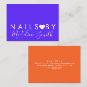 Bold Neon Herz Makeup-Artist Nagelstudio   Visitenkarte