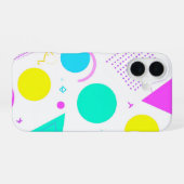 Bold Neon Memphis Geometric 80s Design iPhone 16 Hülle (Rückseite (Horizontal))