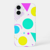 Bold Neon Memphis Geometric 80s Design iPhone 16 Hülle (Rückseite)
