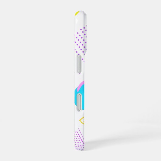 Bold Neon Memphis Geometric 80s Design iPhone 16 Hülle (Rechte Seite)