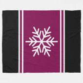 Bold Nordic Snowflake Burgundy Schwarz-weiß Stripe Fleecedecke (Vorderseite (Horizontal))