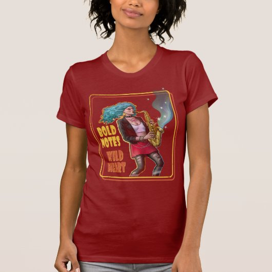 Bold Notes, Wild Heart – Saxophone Girl T-Shirt (Vorderseite)