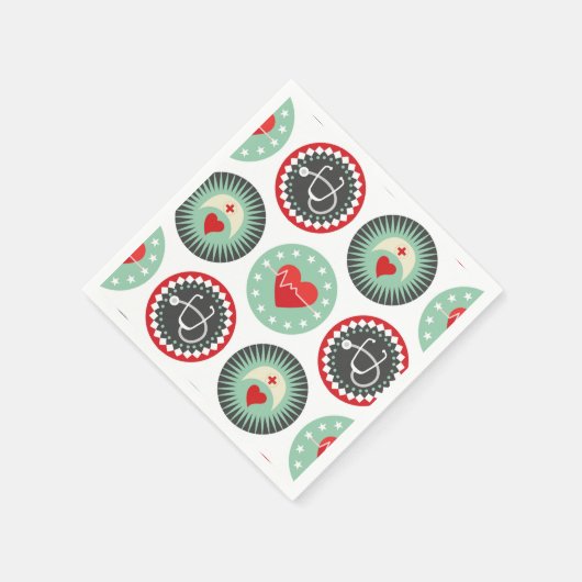 Bold Nurse Pattern - LPN RN Gesundheit Serviette (Ecke)