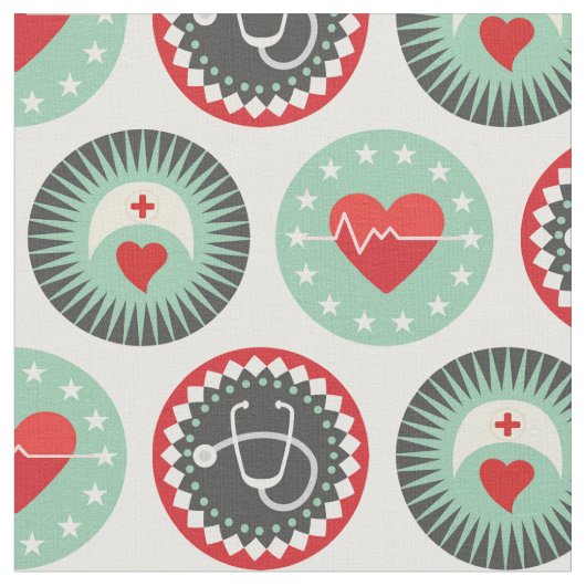Bold Nurse Pattern - LPN RN Gesundheit Stoff (Nahaufnahme)