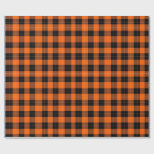 Bold Orange and Black Buffalo Plaid Geschenkpapier (Flach)