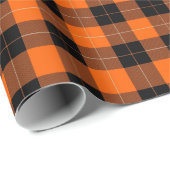Bold Orange and Black Buffalo Plaid Geschenkpapier (Rolleneckpunkt)