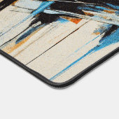 Bold Orange Blue Sweeping Lines Mid Century Schreibtischunterlage (Ecke)