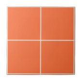 Bold Orange Checkered Modern Monochrome Minimal Fliese (Vorderseite)