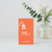 BOLD ORANGE ELECTRICIAN MODERN BUSINESS CARD VISITENKARTE (Stehend Vorderseite)