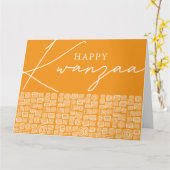 Bold Orange Happy Kwanzaa Single Foto Holiday Karte (Gelbe Blume)