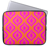 Bold Orange Hot Pink Summer Ikat Ogee Art Muster Laptopschutzhülle (Vorderseite)