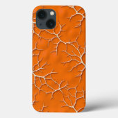 Bold Orange iPhone Case with Branch Texture (Rückseite)