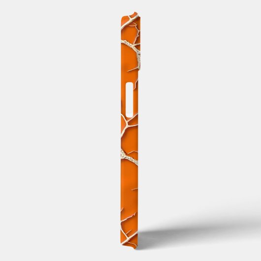 Bold Orange iPhone Case with Branch Texture (Rückseite / Rechts)