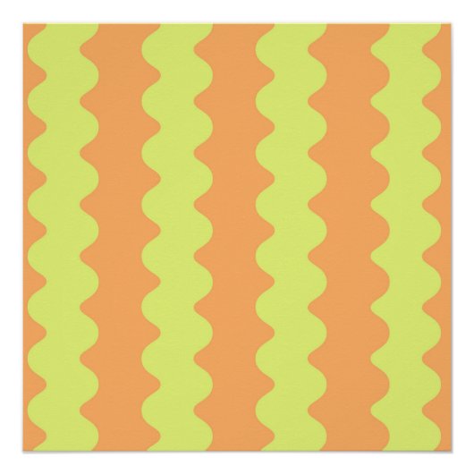 Bold Orange Limon Wavy Strip Moderne Kunst Poster (Vorderseite)