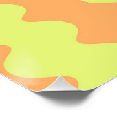 Bold Orange Limon Wavy Strip Moderne Kunst Poster (Ecke)