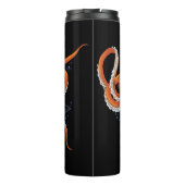 Bold Orange Mesmerizing Octopus Mandala  Thermosbecher (Rückseite)