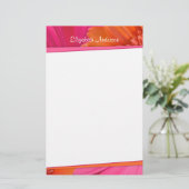 Bold Orange Pink Gerbera Daisy Stationery Briefpapier (Stehend Vorderseite)