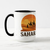 Bold Orange Retro Vector Sahara Sunset Camel Tasse (Links)