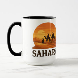 Bold Orange Retro Vector Sahara Sunset Camel Tasse
