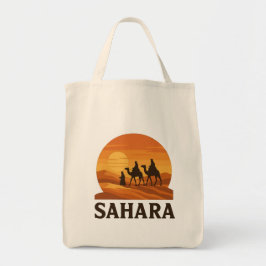 Bold Orange Retro Vector Sahara Sunset Camel Tragetasche