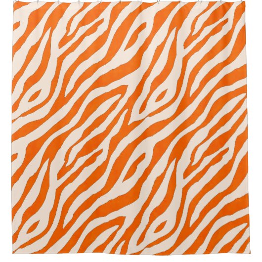 Bold Orange Tiger Stripe Pattern Duschvorhang (Vorderseite)