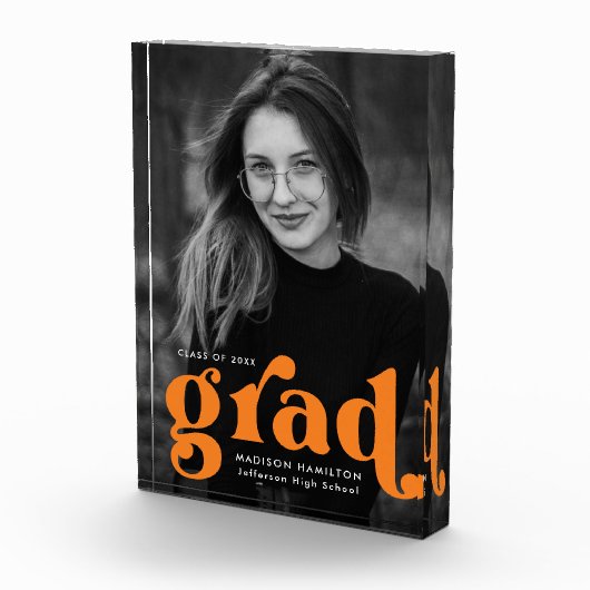 Bold Orange Typografy Abschluss Fotoblock (Rechts)