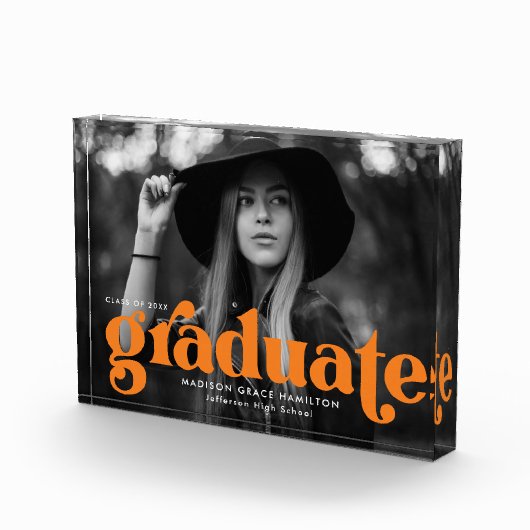 Bold Orange Typografy Abschluss Fotoblock (Rechts)