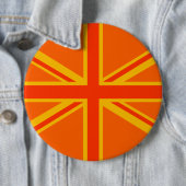 Bold Orange Union Jack British Flag Swag Button (Beispiel)