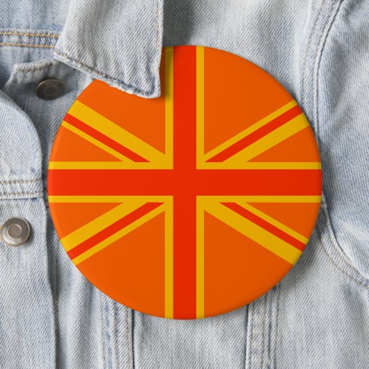 Bold Orange Union Jack British Flag Swag Button (Beispiel)