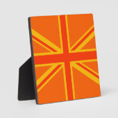 Bold Orange Union Jack British Flag Swag Fotoplatte (Vorderseite)