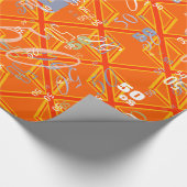 Bold Orange Union Jack British Flag Swag Geschenkpapier (Ecke)